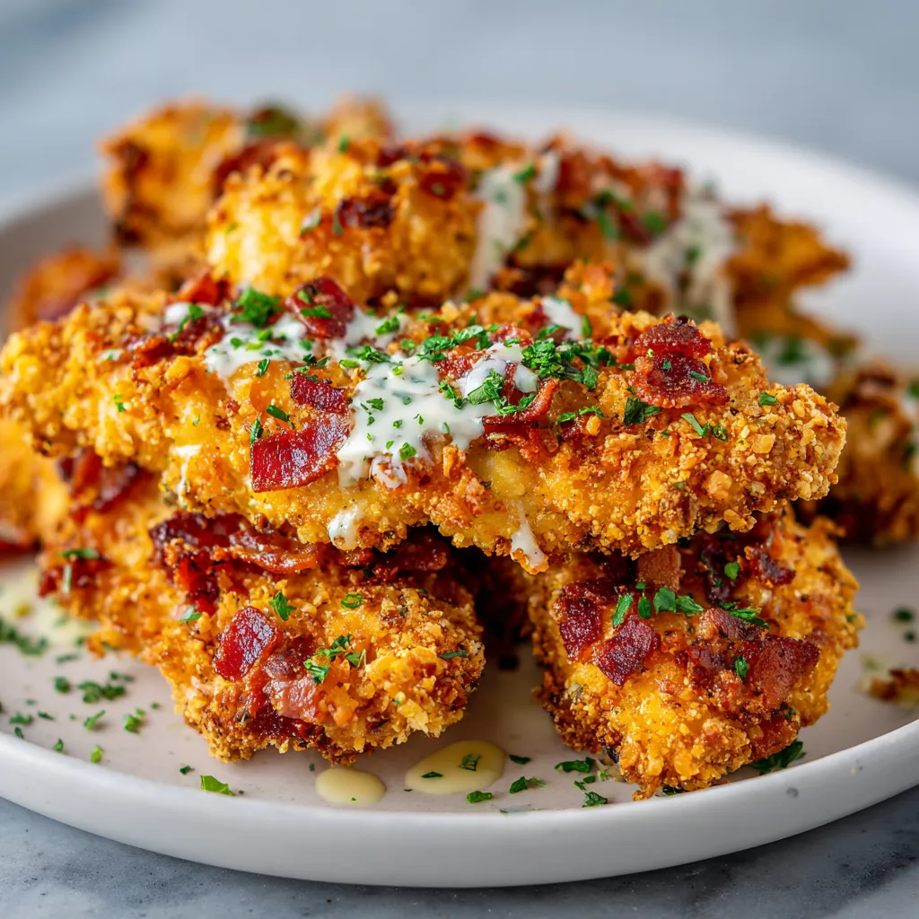Ultimate Crack Chicken Tenders with Bacon Cheddar Ranch Coating - Addictively Crispy Homemade